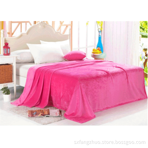 mexican coral colored  fleece plaid hospital blanket